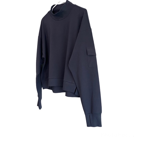 All in Motion™ Women's French Terry Butter Wash Sweatshirt Slate Size L - Picture 5 of 11